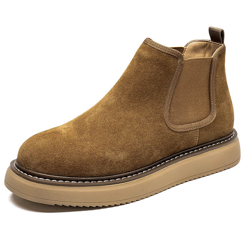 WEISHIBANGWEI WEISHIBANGWEI Cow Suede Short Chelsea Boots Men's