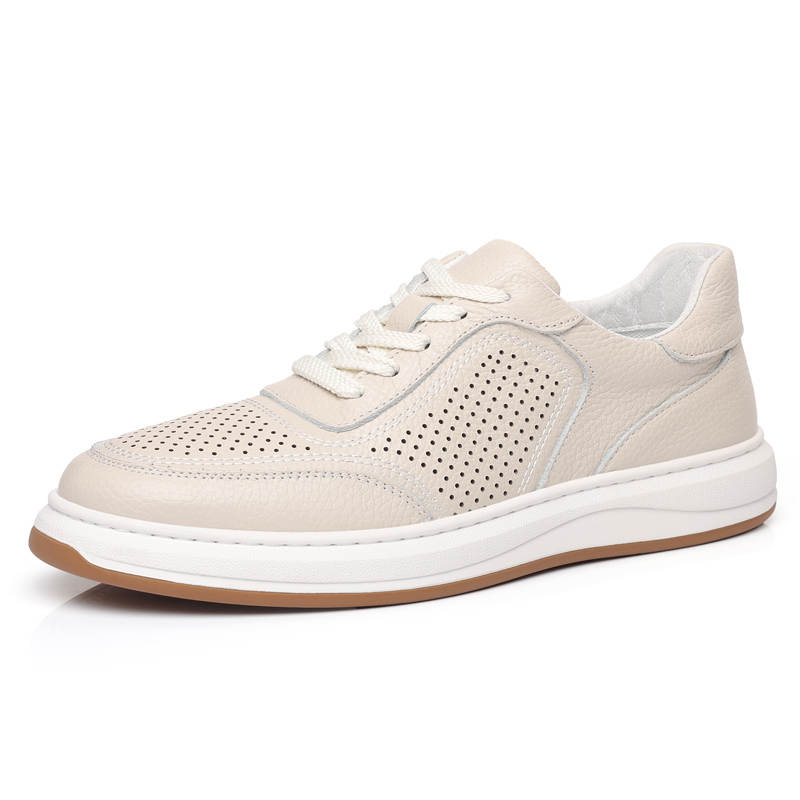 KACHILANG Top Grain Cow Leather Breathable Abrasion Resistant Breathable And Wear resistant Low top Skateboard Shoes