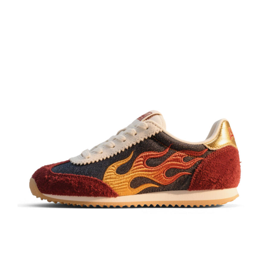 Nicolas.Li Microfiber Leather Low top Casual Shoes Women's Dark Red