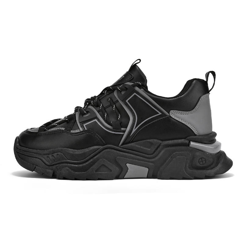 TOMAY Leather Slip Resistant Abrasion Resistant Slip Resistant Abrasion Resistant Low top Chunky Sneakers Men's