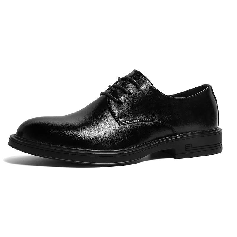 WEISHIBANGWEI Microfiber Leather Dress Shoes Men's Black