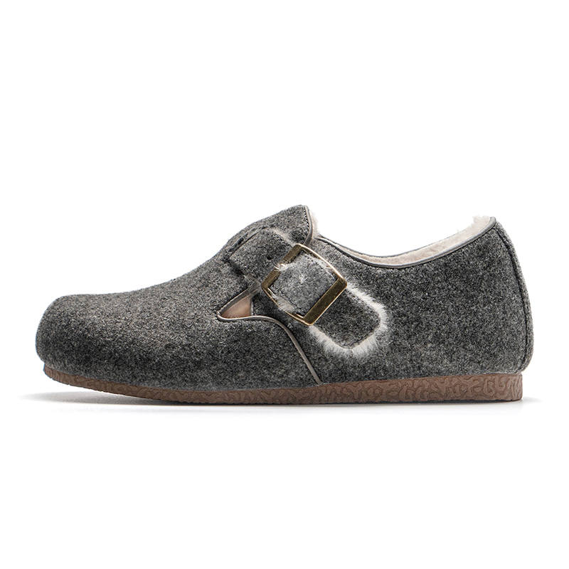 Mule Donkey Suede Fleece Lined Birkenstock Style Slip on Shoes Casual Shoes Women's Dark Gray
