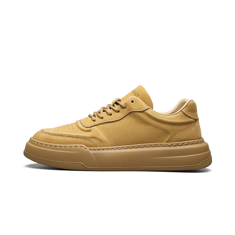 PARDASAUL Cow Leather Low top Skateboard Shoes Men's Yellow