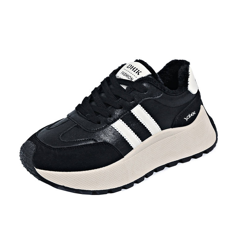 YALU Comfortable Outdoor Casual Fleece Lined Thermal Low top Chunky Sneakers Women's