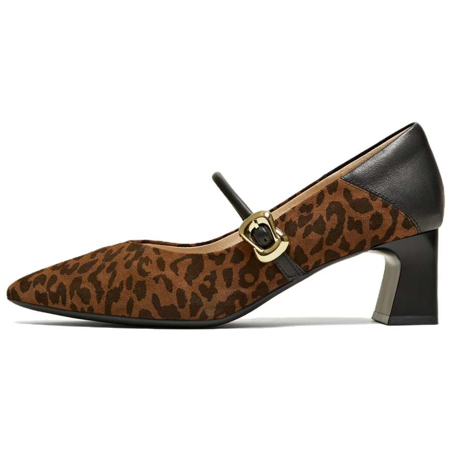 Tata Chunky Heel Mary Jane Shoes Women's Leopard Print/Black