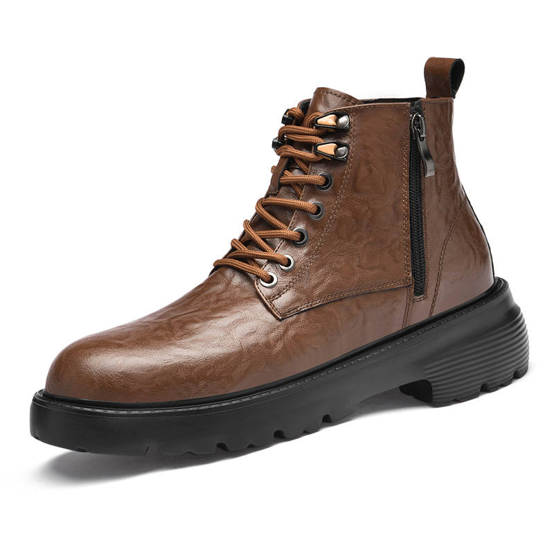 GONGNIULEITING GONGNIULEITING Cow Leather Short Combat Boots Men's