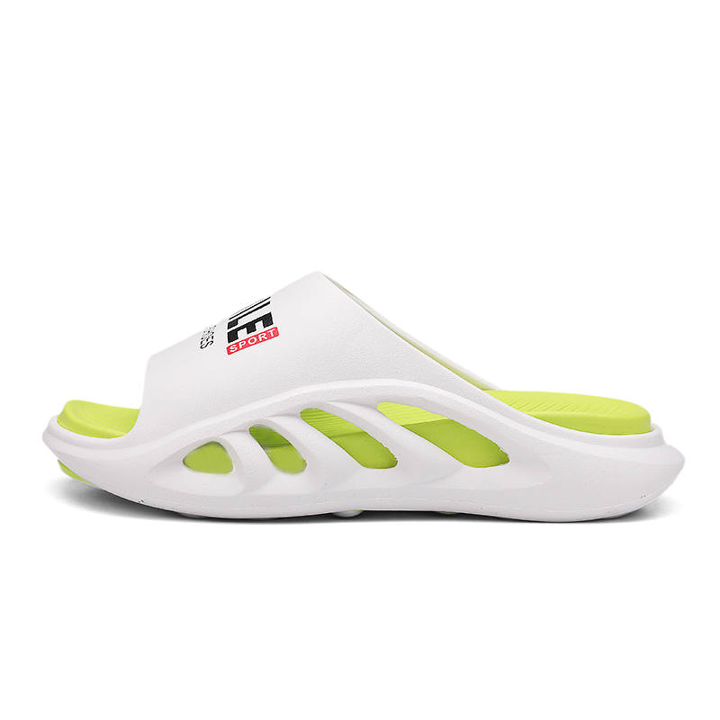 YINGLUNQISHI Slide Slippers Men's White Green