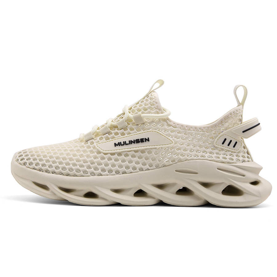 Mulinsen Fashion Trend Fabric Low top Running Shoes Men's Apricot