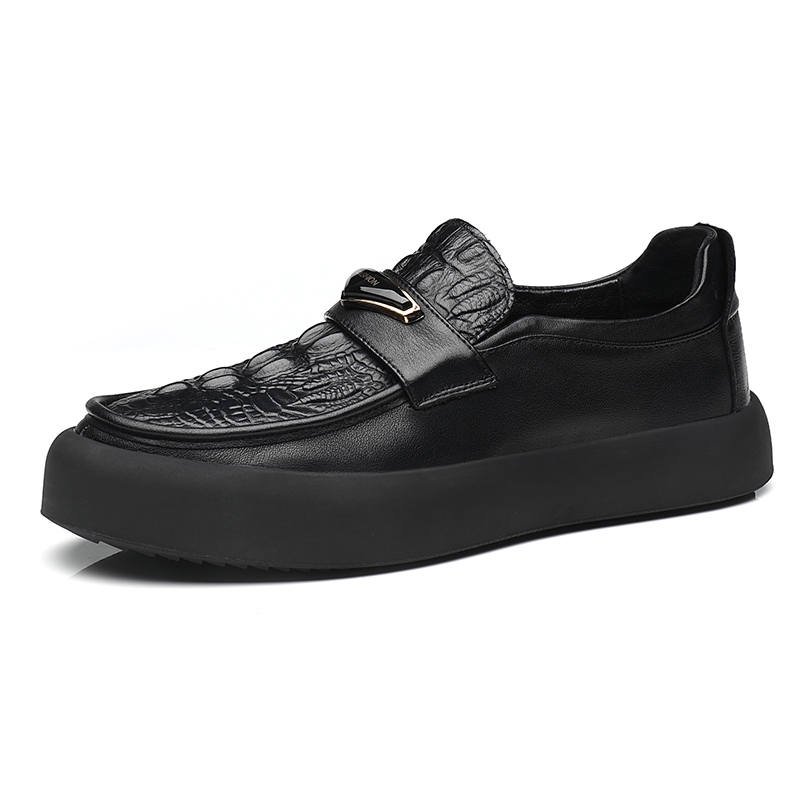 NIANZOUSUO Cow Leather Casual Shoes Men's Black
