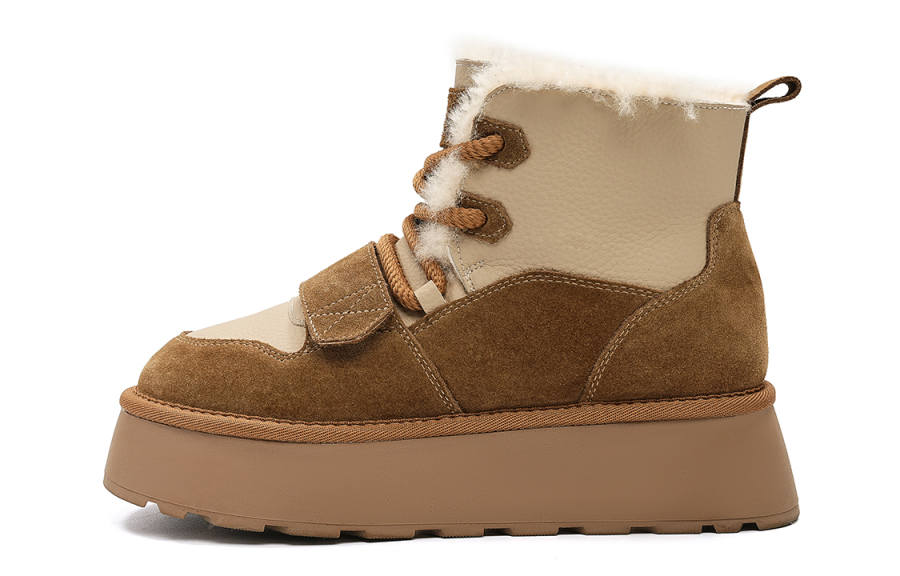 EBLAN Abrasion Resistant Thermal Fleece Lined Cold Resistant, Thermal, Comfortable Platform Crew Snow Boots Women's