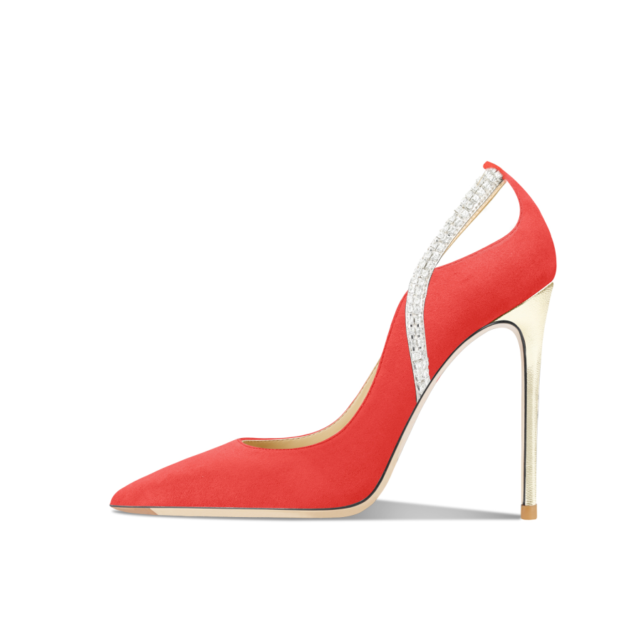 Suyymakk Suede High Heels Women's Orange