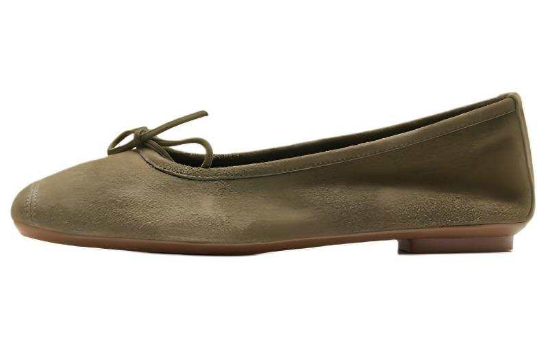 Reqins Leather Casual Shoes Women's Green