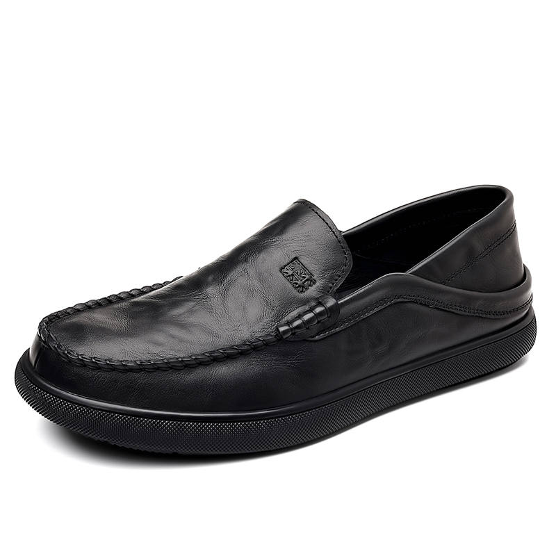 Mulinsen Top Grain Cow Leather Casual Shoes Men's Black