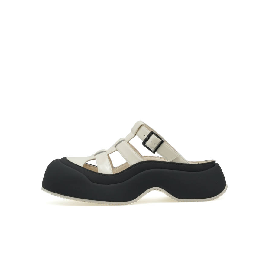 CORINNA DI MARSALA Cow Leather Closed Toe Slippers 4.5cm Women's
