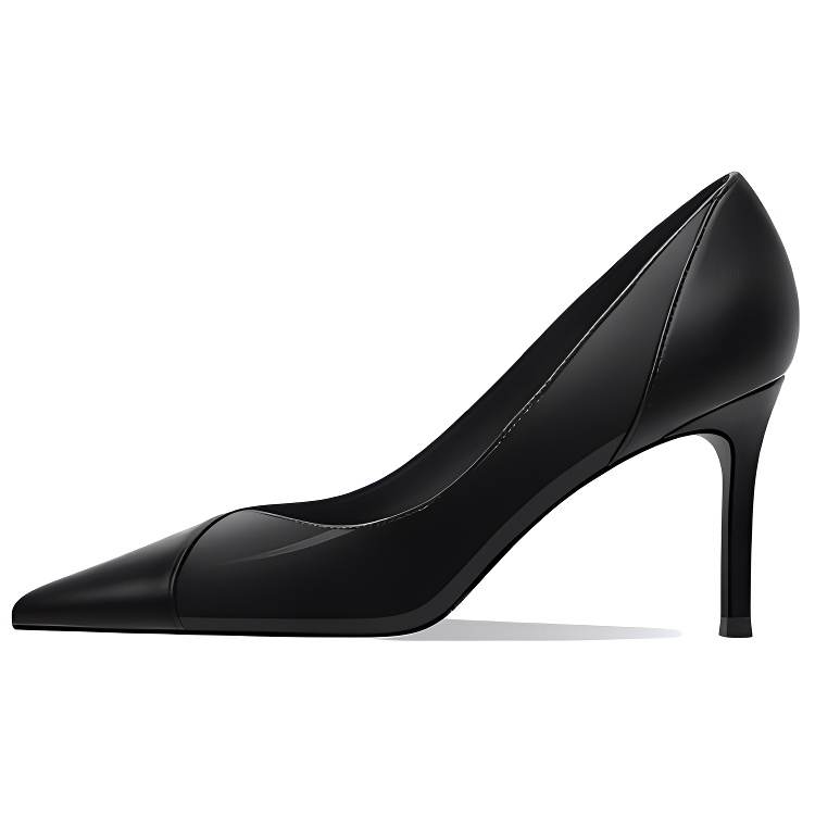 LANMOU Shinny Leather Slim Heel High Heels Women's Black