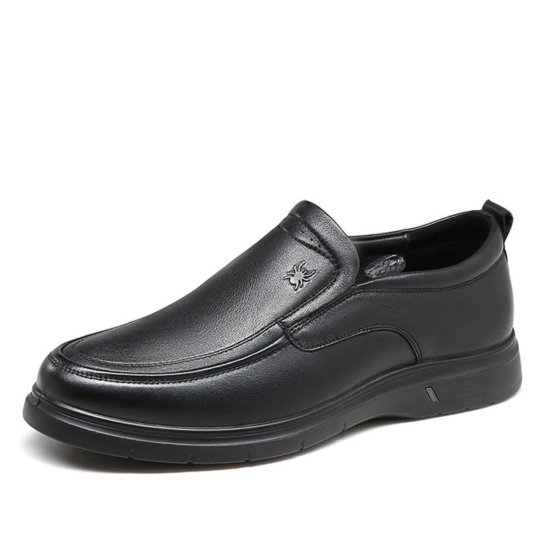 Spider King Top Grain Cow Leather Minimalist Fashion Casual Shoes Men's Black