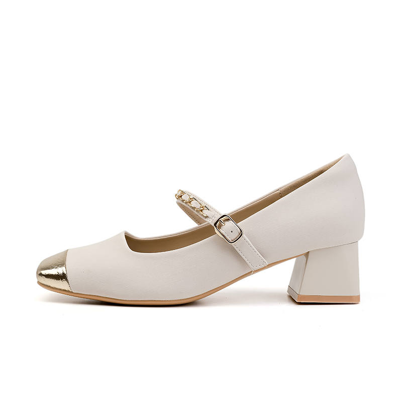 TATAYA Microfiber Leather Mary Jane Shoes Women's Ecru