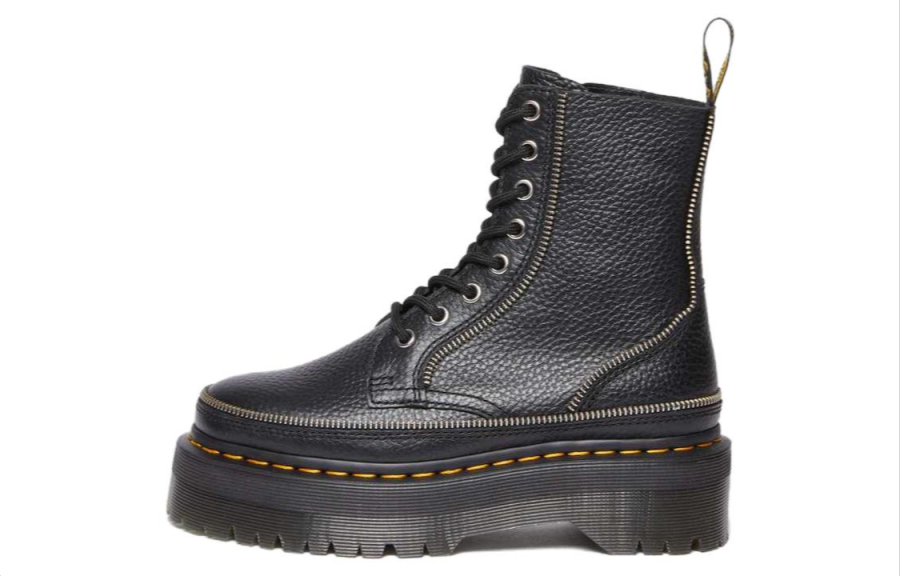 Dr.Martens JADON Leather Short Combat Boots Women's Black