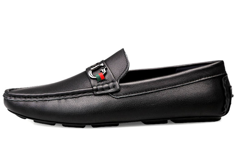 DCK DCK Casual Leather Shoes Men's Low Top Black/White