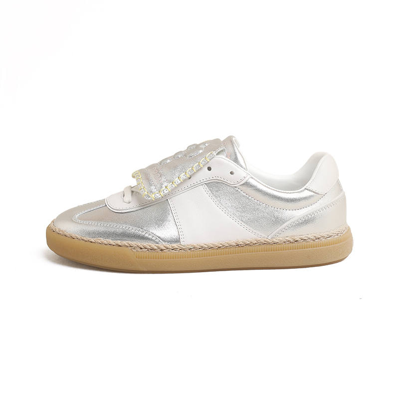 BLOCCO5 Question Mark German Army Trainers Theme Low top Skateboard Shoes Unisex Silver