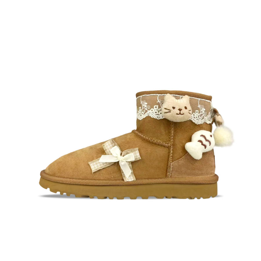 UGG CLASSIC MINI Sheepskin Thermal Abrasion Resistant Thermal Abrasion Resistant Short Snow Boots Women's