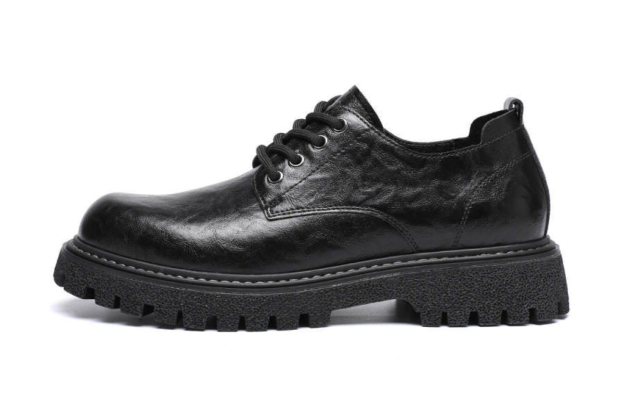 C°BANNER Leather Casual Shoes Men's Black Extra Large Size