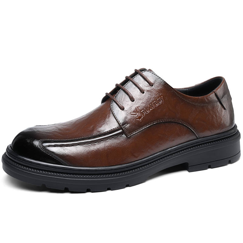 Playboy Casual Leather Shoes Men's Low Top Black/Brown