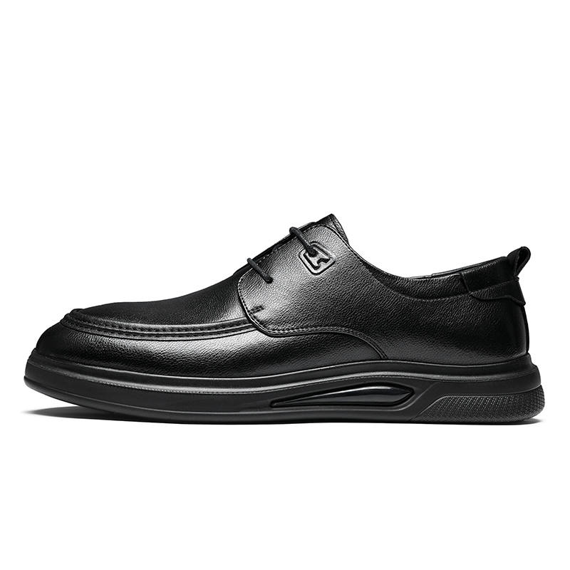 Mulinsen Casual Leather Shoes Men's Low Top Black/Brown