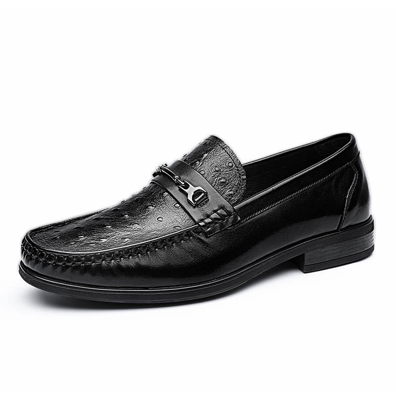 QIAONAI Cow Leather Casual Shoes Men's Black