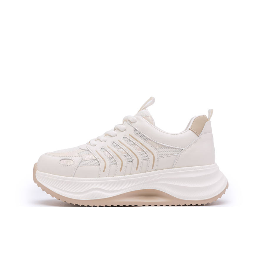 RITAI Synthetic Leather Abrasion Resistant Low top Casual Shoes Women's Beige Apricot