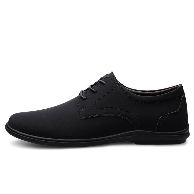 YINGLUNQISHI Top Grain Cow Leather Casual Shoes Men's Black