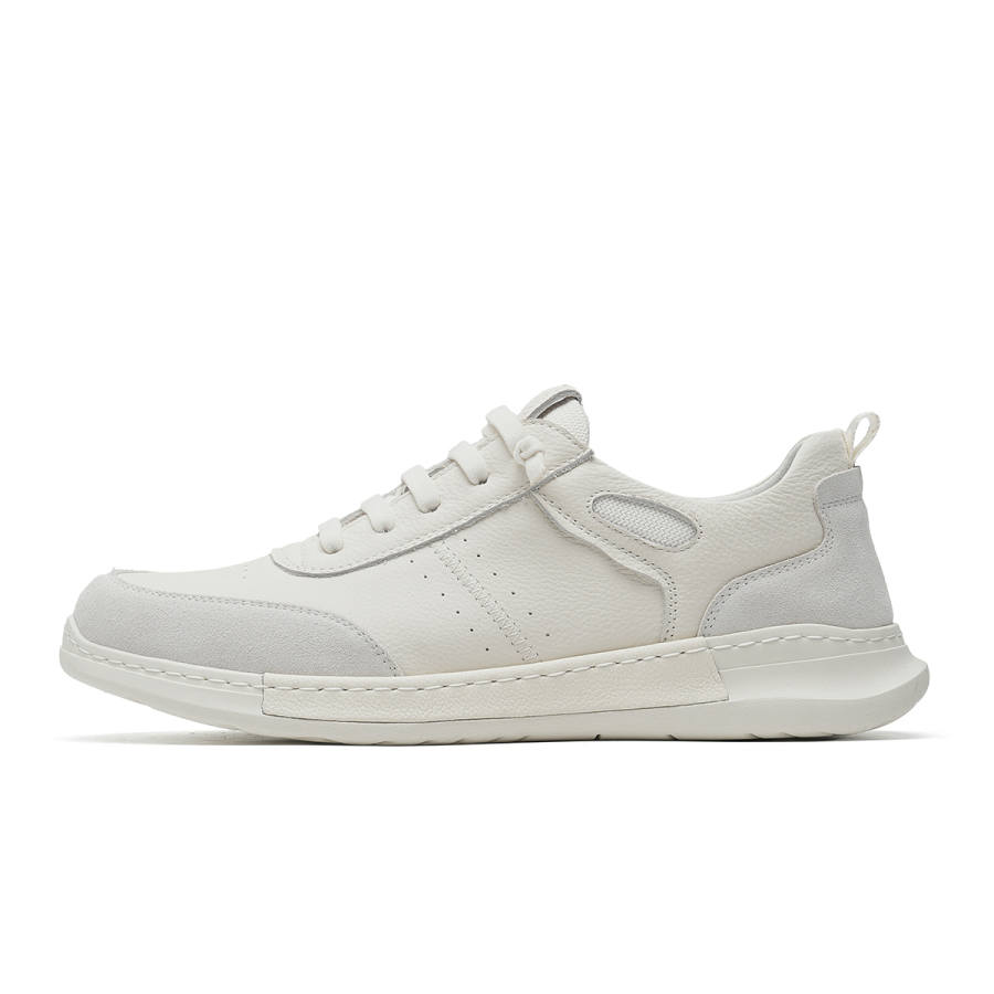 C°BANNER Cow Leather Breathable And Lightweight Low top Casual Shoes Men's White
