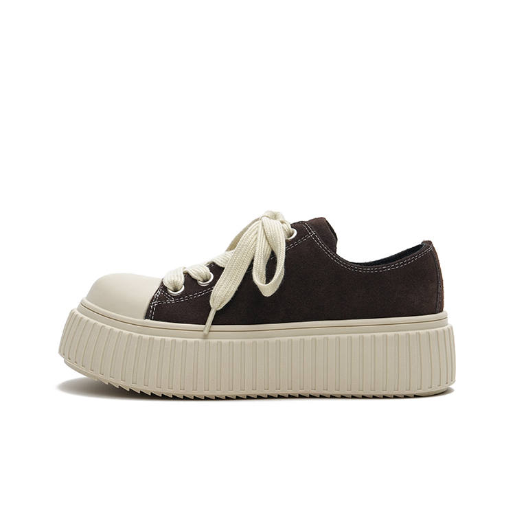 MASOOMAKE Cow Suede Height Increasing Height Increasing Low top Skateboard Shoes Women's