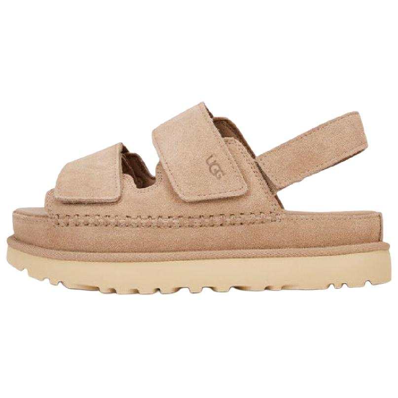 UGG Golden Family Cow Split Leather One Strap Sandals Women's Sand