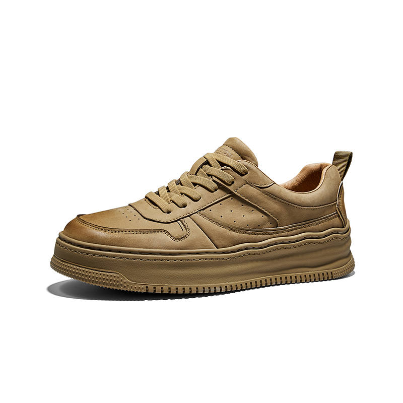 Hautton Jeans Top Grain Cow Leather, Vintage, Casual, Trendy, Classic, Platform, Stylish Skateboarding Shoes, Men's