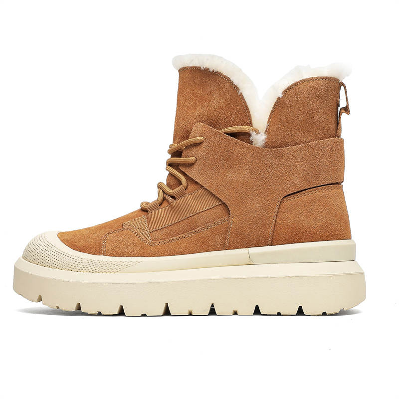 MODENGPAN MODENGPAN Thermal Lace Up Versatile Comfortable Fleece Lined Casual Short Snow Boots Unisex