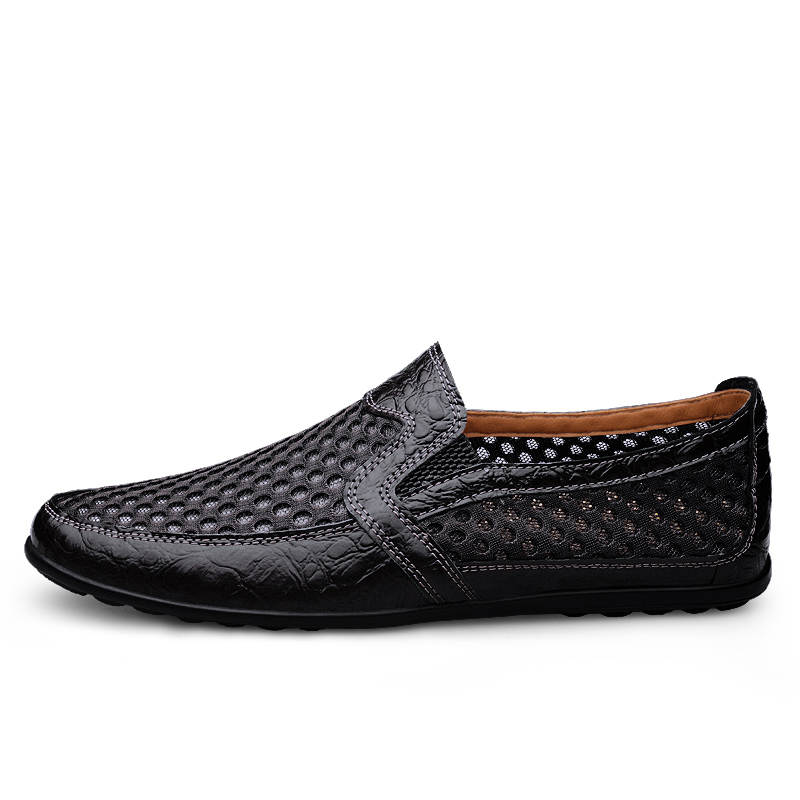 YALU Men's Casual Shoes Men's Low Top Black/Blue/Brown