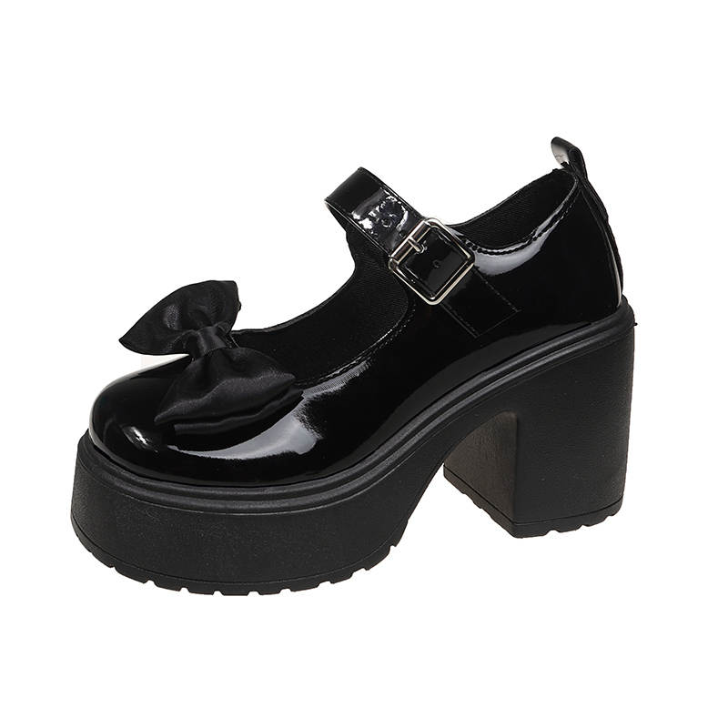 Alxnan Polyester Chunky Heel Mary Jane Shoes Women's