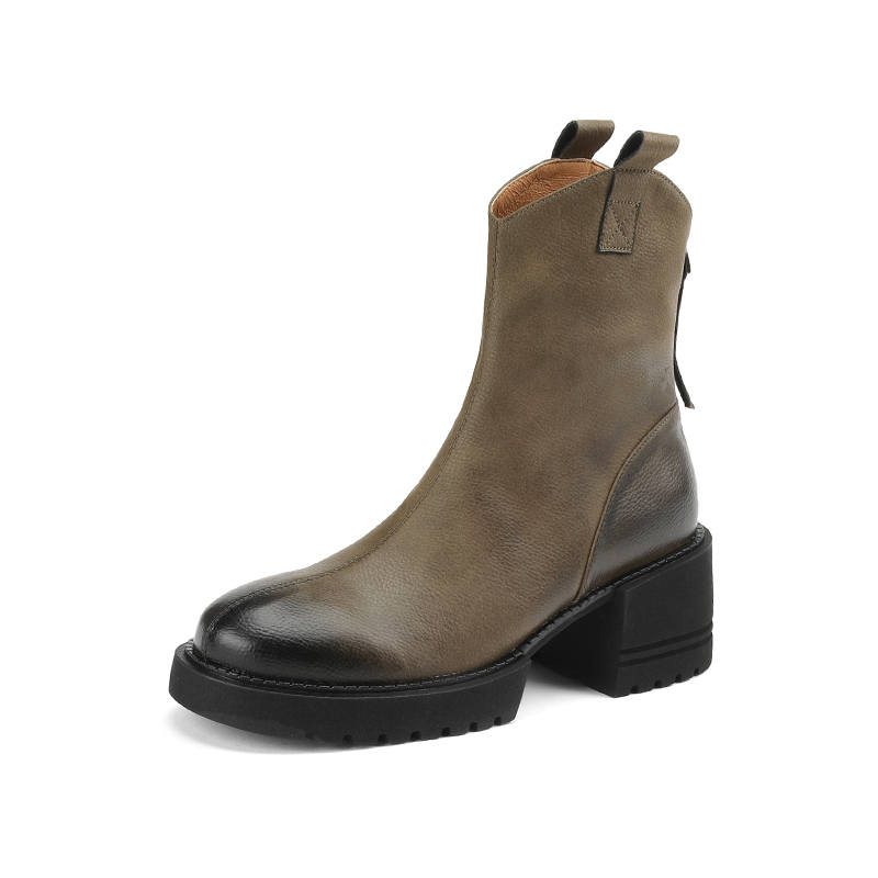 Echo&yolo Echo&yolo Cow Split Leather Ankle Boots 6CM Women's