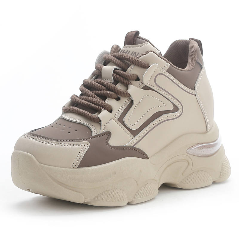 REIHUNG Synthetic Leather Low top Chunky Sneakers Women's