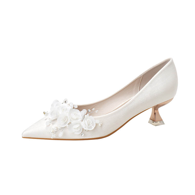 Bamiti High Heels Women's Apricot White