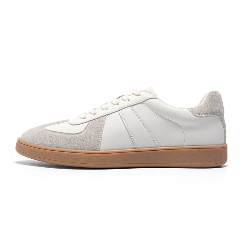 NAVIGARE Microfiber Leather Height Increasing Low top Skateboard Shoes Men's White