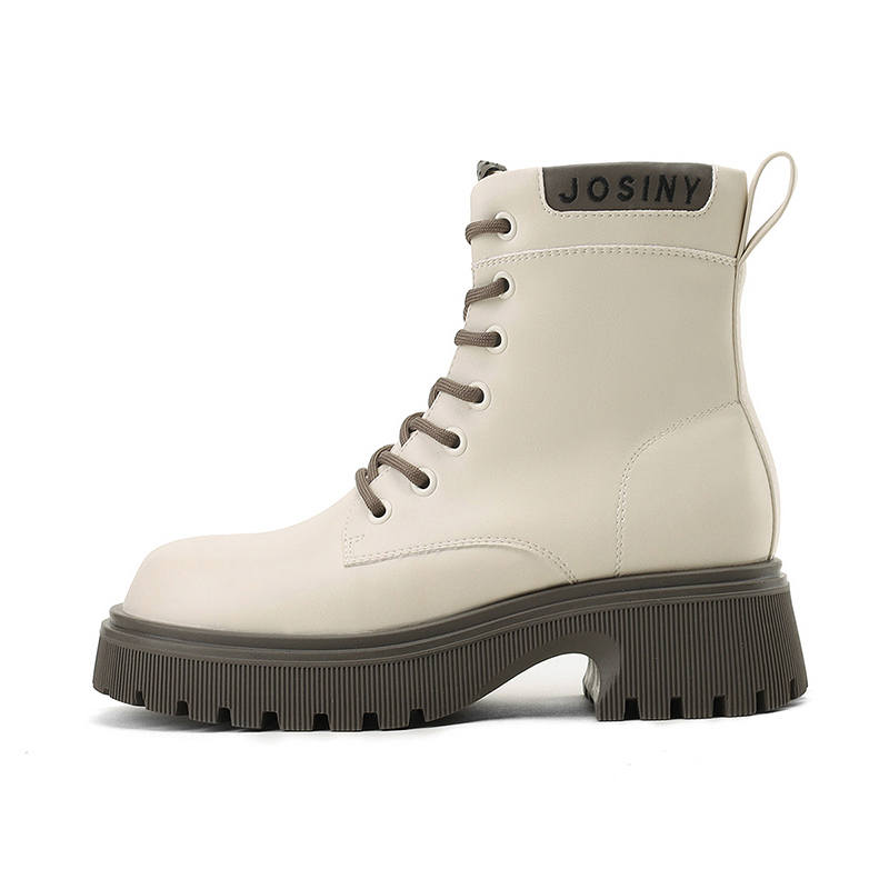 JOSINY JOSINY Leather Short Combat Boots 5.5cm Women's