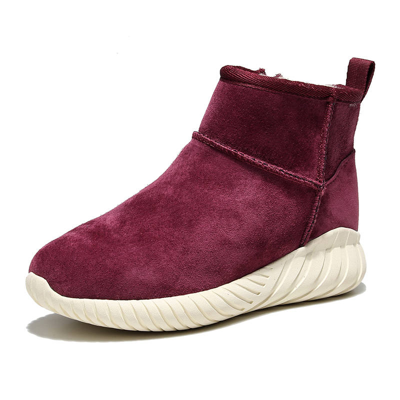 GUOLUOFEI Cow Suede Thermal Slip Resistant Thermal Slip Resistant Short Snow Boots Women's