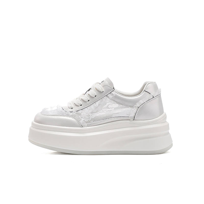 DAPHNE Cow Split Leather Abrasion Resistant Abrasion Resistant Low top Skateboard Shoes Women's Ecru
