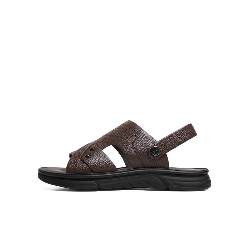 RED DRAGONFLY Cow Leather Beach Sandals Men's Brown