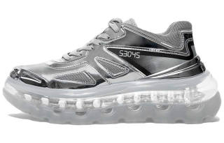 Shoes53045 Casual Shoes Unisex Low Top Silvery White