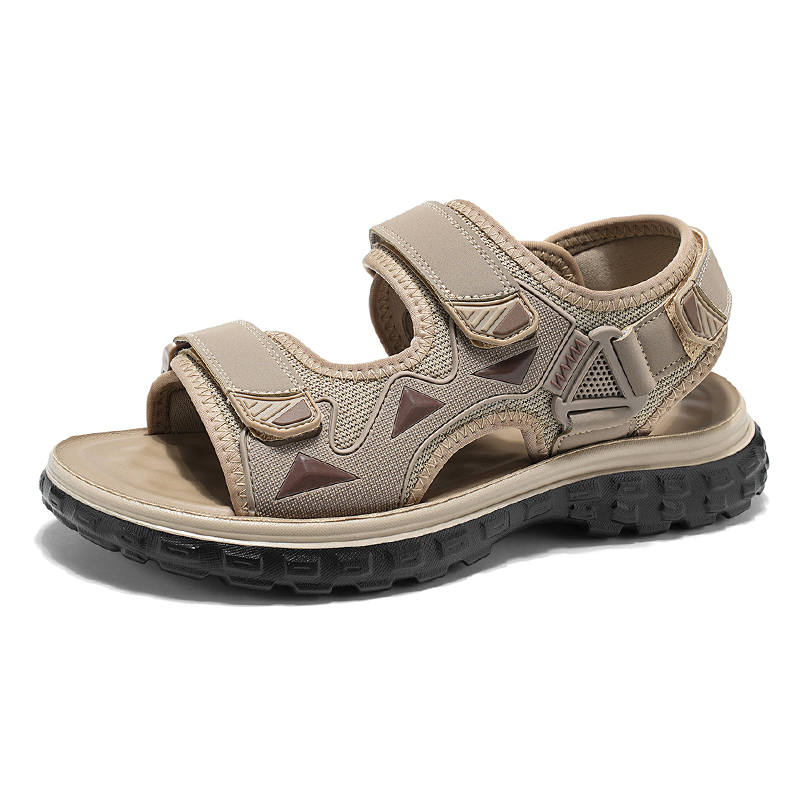 SHOUBA Beach Sandals Men's Khaki/Gray/Black