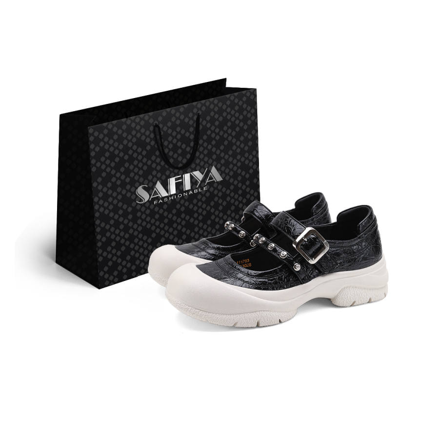 SAFIYA Mary Jane Shoes Women's Black, Beige, Silver