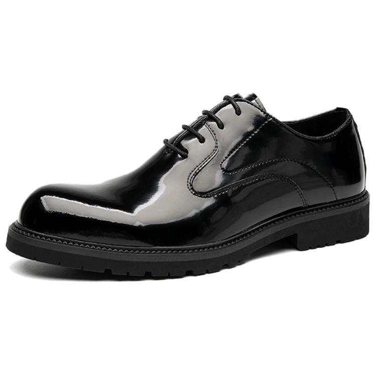 WEISHIBANGWEI Patent Leather Dress Shoes Men's Black